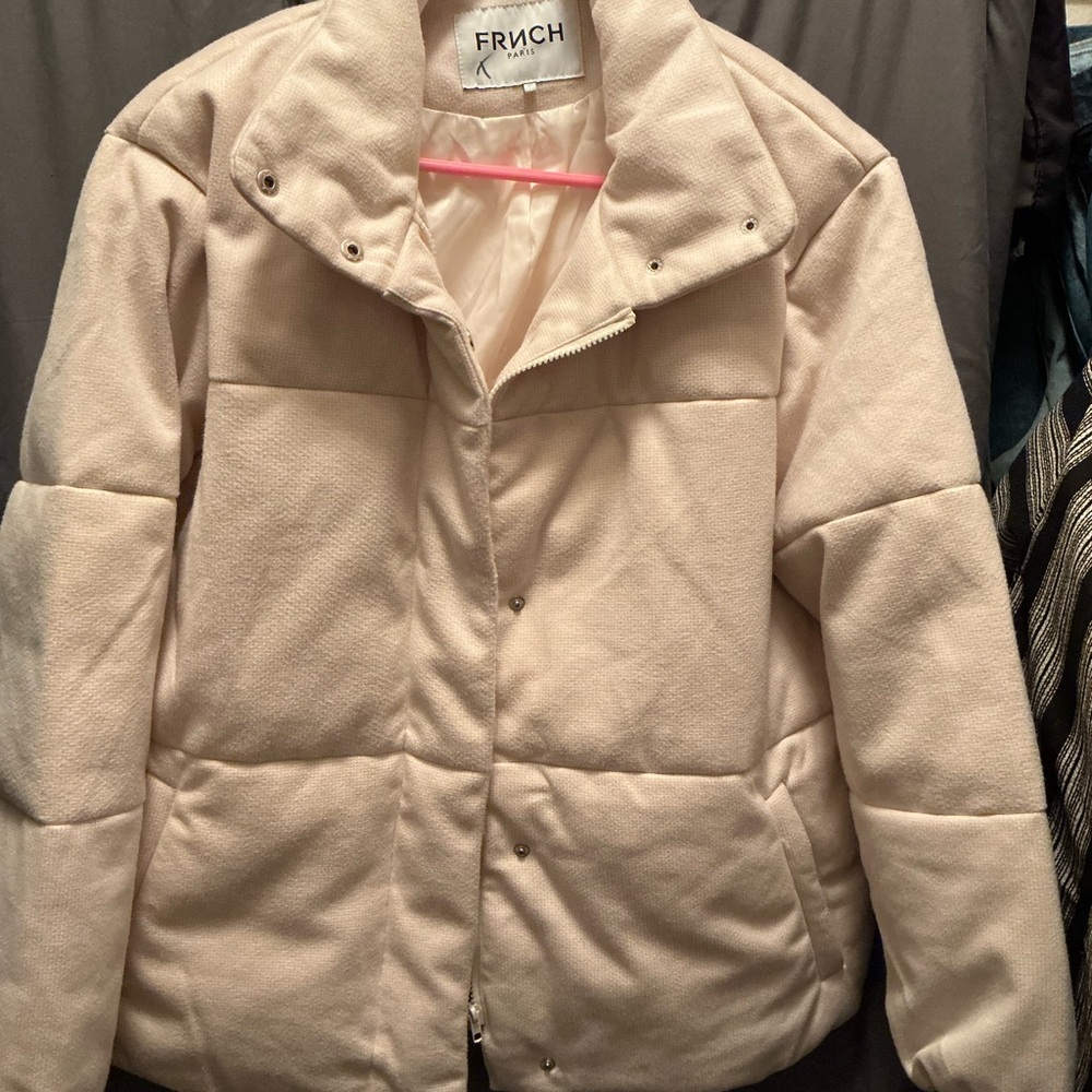 FRNCH Women's Soft Beige Puffer Jacket
